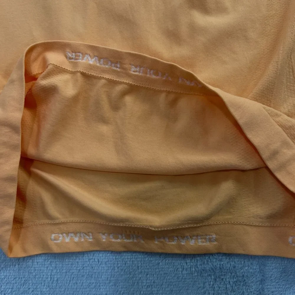 Athleta Girl Power Up Top Seamless Long Sleeve Girls XL Orange‎ Stretch Comfy